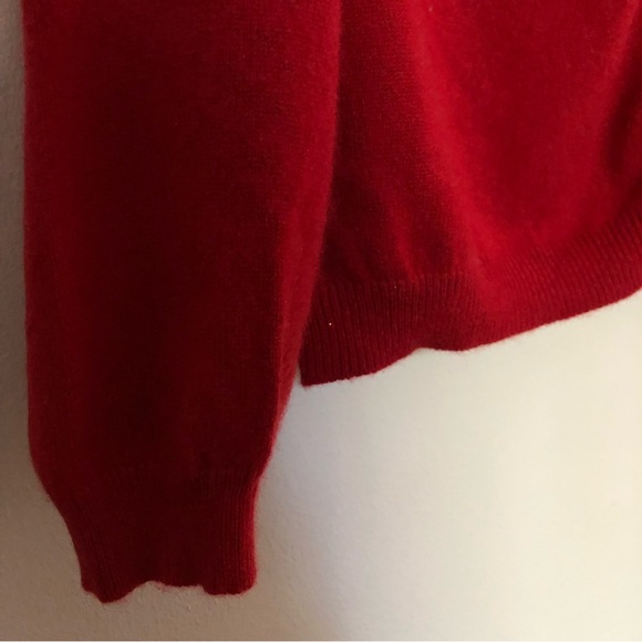 100% Cashmere Womens red cardigan medium LANDSEND - Picture 2 of 6